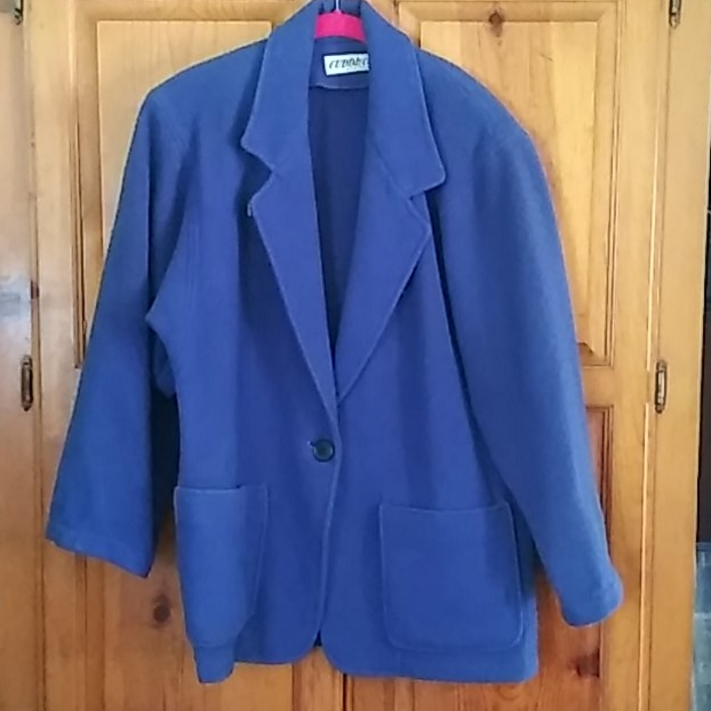 Vintage Wool Cuddle Coat New York Blue Size Medium